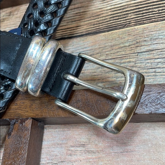 Men’s Black Leather Belt Size 58 Roundtree & Yorke - Picture 3 of 10